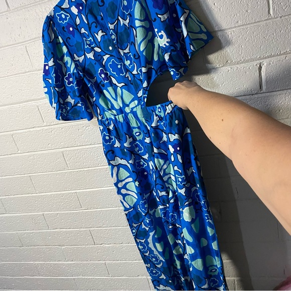 Rhode Linen Jumpsuit Cutout Side Full Length Overalls Bell Sleeve Small x Target - Picture 4 of 16